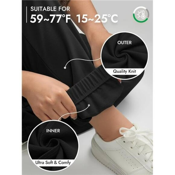 Womens High Waisted Sweatpants Baggy Joggers Lounge Workout Pants with Pockets - Picture 2 of 8